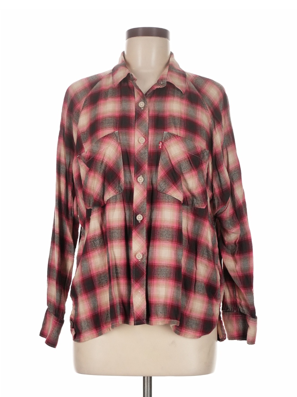 Levi's Red and Black Plaid Button-Down Shirt